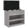 Banco zapatero madera de ingeniería gris Sonoma 62x32x50 cm by , Benches for halls and storage - Ref: Foro24-835101, Price: 5...