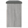 Banco zapatero madera de ingeniería gris Sonoma 62x32x50 cm by , Benches for halls and storage - Ref: Foro24-835101, Price: 5...