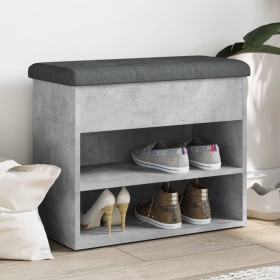 Banco zapatero madera de ingeniería gris hormigón 62x32x50 cm by , Benches for halls and storage - Ref: Foro24-835099, Price:...