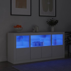 Aparador con luces LED blanco 142,5x37x67 cm by , Sideboards - Ref: Foro24-3209065, Price: 204,01 €, Discount: %