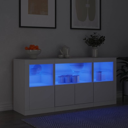 Sideboard mit LED-Lichtern weiß 142,5x37x67 cm von , Sideboards - Ref: Foro24-3209065, Preis: 204,15 €, Rabatt: %