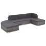 6-teiliges Gartenmöbel-Set und graue synthetische Rattankissen von vidaXL, Gartensets - Ref: Foro24-44425, Preis: 452,26 €, R...