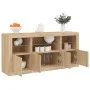 Aparador con luces LED roble Sonoma 142,5x37x67 cm by , Sideboards - Ref: Foro24-3209067, Price: 178,68 €, Discount: %