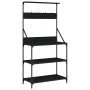 Estantería cocina con ganchos 4 niveles madera ingeniería negro by , Kitchen utensil containers - Ref: Foro24-838958, Price: ...