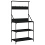 Estantería cocina con ganchos 4 niveles madera ingeniería negro by , Kitchen utensil containers - Ref: Foro24-838958, Price: ...
