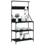 Estantería cocina con ganchos 4 niveles madera ingeniería negro by , Kitchen utensil containers - Ref: Foro24-838958, Price: ...