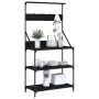Estantería cocina con ganchos 4 niveles madera ingeniería negro by , Kitchen utensil containers - Ref: Foro24-838958, Price: ...