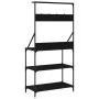 Estantería cocina con ganchos 4 niveles madera ingeniería negro by , Kitchen utensil containers - Ref: Foro24-838958, Price: ...