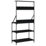Estantería cocina con ganchos 4 niveles madera ingeniería negro by , Kitchen utensil containers - Ref: Foro24-838958, Price: ...