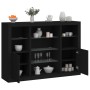 Aparadores con luces LED 3 piezas madera de ingeniería negro by , Sideboards - Ref: Foro24-3209129, Price: 203,05 €, Discount: %