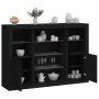 Vitrinen mit LED-Lichtern, 3-teilig, aus schwarzer Ingenieurholz. von , Sideboards - Ref: Foro24-3209129, Preis: 209,83 €, Ra...