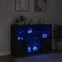 Vitrinen mit LED-Lichtern, 3-teilig, aus schwarzer Ingenieurholz. von , Sideboards - Ref: Foro24-3209129, Preis: 209,83 €, Ra...