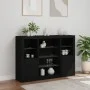 Vitrinen mit LED-Lichtern, 3-teilig, aus schwarzer Ingenieurholz. von , Sideboards - Ref: Foro24-3209129, Preis: 209,83 €, Ra...