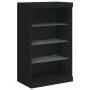 Vitrinen mit LED-Lichtern, 3-teilig, aus schwarzer Ingenieurholz. von , Sideboards - Ref: Foro24-3209129, Preis: 209,83 €, Ra...