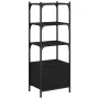 Bücherregal mit 3 Regalen aus schwarzer Ingenieurholz-MDF, 41x30x109,5 cm. von , Bücherregale und Regale - Ref: Foro24-838998...