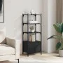 Bücherregal mit 3 Regalen aus schwarzer Ingenieurholz-MDF, 41x30x109,5 cm. von , Bücherregale und Regale - Ref: Foro24-838998...