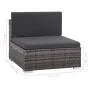 6-teiliges Gartenmöbel-Set und graue synthetische Rattankissen von vidaXL, Gartensets - Ref: Foro24-44425, Preis: 452,26 €, R...