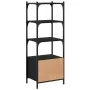 Bücherregal mit 3 Regalen aus schwarzer Ingenieurholz-MDF, 41x30x109,5 cm. von , Bücherregale und Regale - Ref: Foro24-838998...