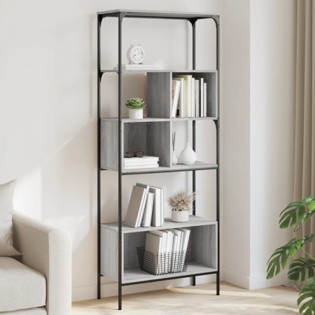 Bücherregal mit 5 Regalen aus grauem Sonoma-Ingenieurholz 76x33x188,5cm. von , Bücherregale und Regale - Ref: Foro24-839006, ...