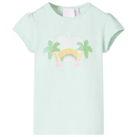 Camiseta infantil verde menta claro 104