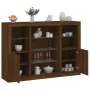 Aparador con luz LED 3 pzas madera de ingeniería marrón roble by , Sideboards - Ref: Foro24-3209134, Price: 202,17 €, Discoun...