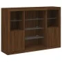 Aparador con luz LED 3 pzas madera de ingeniería marrón roble by , Sideboards - Ref: Foro24-3209134, Price: 202,17 €, Discoun...