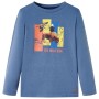 Kinder Langarmshirt in meliertem Blau, Größe 128. von , Kinder-T-Shirts - Ref: Foro24-12992, Preis: 8,39 €, Rabatt: %