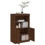 Aparador con luces LED roble marrón 60,5x37x100 cm by , Sideboards - Ref: Foro24-836671, Price: 81,00 €, Discount: %