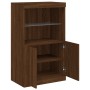 Aparador con luces LED roble marrón 60,5x37x100 cm by , Sideboards - Ref: Foro24-836671, Price: 81,00 €, Discount: %