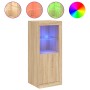 Aparador con luces LED roble Sonoma 41x37x100 cm by , Sideboards - Ref: Foro24-836646, Price: 75,17 €, Discount: %