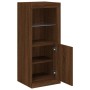 Aparador con luces LED roble marrón 41x37x100 cm by , Sideboards - Ref: Foro24-836650, Price: 76,74 €, Discount: %