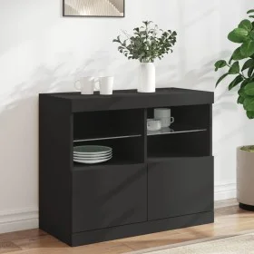 Schwarzer Schrank mit LED-Lichtern 81x37x67 cm. von , Sideboards - Ref: Foro24-836659, Preis: 91,85 €, Rabatt: %