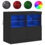 Aparador con luces LED negro 81x37x67 cm by , Sideboards - Ref: Foro24-836659, Price: 92,18 €, Discount: %