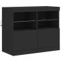 Aparador con luces LED negro 81x37x67 cm by , Sideboards - Ref: Foro24-836659, Price: 92,18 €, Discount: %