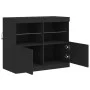 Aparador con luces LED negro 81x37x67 cm by , Sideboards - Ref: Foro24-836659, Price: 92,18 €, Discount: %
