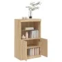 Aparador con luces LED roble Sonoma 60,5x37x100 cm by , Sideboards - Ref: Foro24-836667, Price: 74,72 €, Discount: %