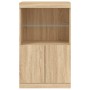 Aparador con luces LED roble Sonoma 60,5x37x100 cm by , Sideboards - Ref: Foro24-836667, Price: 74,49 €, Discount: %