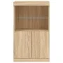 Aparador con luces LED roble Sonoma 60,5x37x100 cm by , Sideboards - Ref: Foro24-836667, Price: 74,72 €, Discount: %