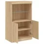 Aparador con luces LED roble Sonoma 60,5x37x100 cm by , Sideboards - Ref: Foro24-836667, Price: 74,72 €, Discount: %