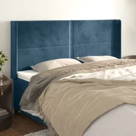 Kopfteil mit dunkelblauen Samtohren 163x16x118/128 cm von , Kopf- und Fußteile - Ref: Foro24-3119498, Preis: 124,81 €, Rabatt: %