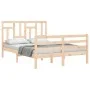 Bed frame with solid wood headboard 140x190 cm by , Beds and slatted bases - Ref: Foro24-3194941, Price: 123,02 €, Discount: %