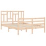 Bed frame with solid wood headboard 140x190 cm by , Beds and slatted bases - Ref: Foro24-3194941, Price: 126,11 €, Discount: %