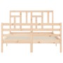 Estructura de cama de matrimonio con cabecero madera maciza de , Camas y somieres - Ref: Foro24-3194936, Precio: 144,68 €, De...