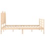 Estructura de cama con cabecero madera maciza 140x200 cm de , Camas y somieres - Ref: Foro24-3194181, Precio: 141,01 €, Descu...
