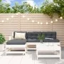 Gartensofa-Set 5-teilig aus massivem weißem Kiefernholz von , Gartensets - Ref: Foro24-3186544, Preis: 304,40 €, Rabatt: %