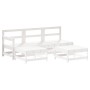 Gartensofa-Set 5-teilig aus massivem weißem Kiefernholz von , Gartensets - Ref: Foro24-3186544, Preis: 308,56 €, Rabatt: %