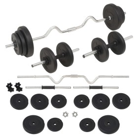 Weight set 30 kg barbell and dumbbells by vidaXL, free weight - Ref: Foro24-91401, Price: 124,15 €, Discount: %