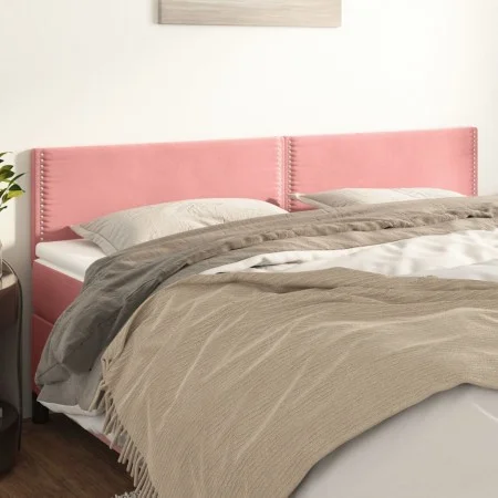 Cabeceros 2 unidades de terciopelo rosa 100x5x78/88 cm de , Cabeceros y pies de cama - Ref: Foro24-346003, Precio: 49,10 €, D...