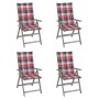 Reclining garden chairs 4 pcs solid acacia wood cushions by , Garden chairs - Ref: Foro24-3065390, Price: 323,97 €, Discount: %