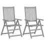 Reclining garden chairs 4 pcs solid acacia wood cushions by , Garden chairs - Ref: Foro24-3065390, Price: 323,97 €, Discount: %